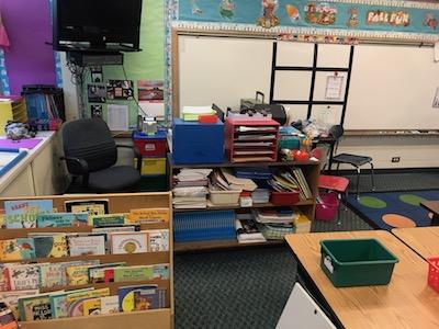 Teacher desk before the move